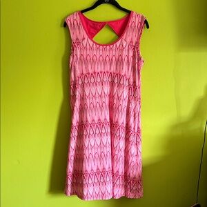 Prana Coral & White Stretch Midi Sleeveless Athletic Dress Size M